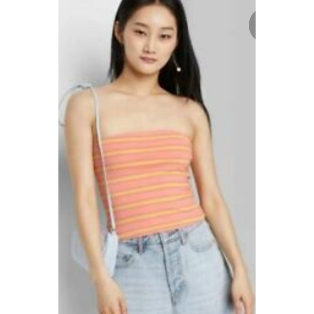 Wild Fable Striped Cropped Tube Top